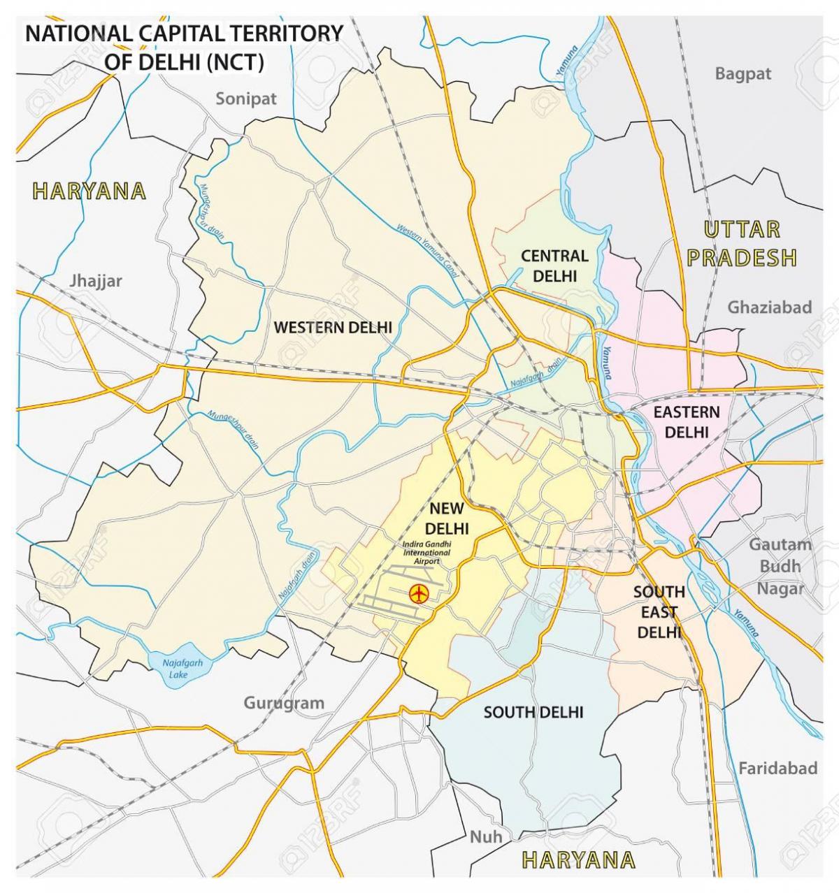 Mapa lotnisk New Delhi