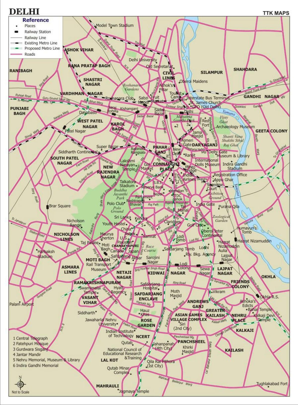 Mapa drogowa New Delhi