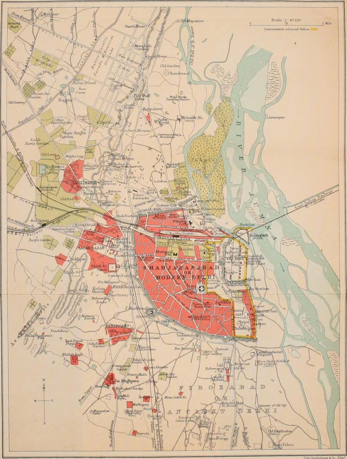 Historyczna mapa New Delhi